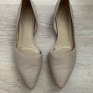 Naturalizer Nude Leather Pointed Flats Size 9